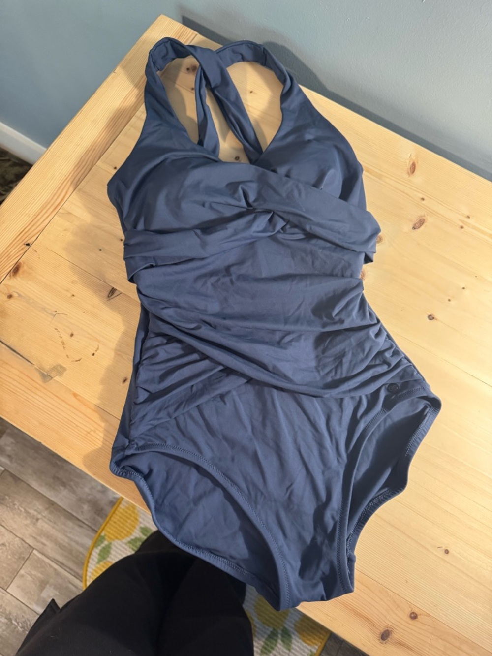 CALIA Women’s Navy Blue Twist-Front One-Piece Swimsuit